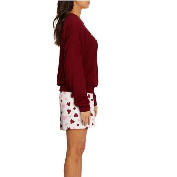 WILDFOX Love's a Gamble Shorty Pajamas Set, 2‎ Piece, Red Hearts, Large & XL NWT - Picture 4 of 10